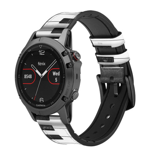 CA0225 One Octave Piano Cinturino in pelle e silicone Smartwatch per Garmin Smartwatch