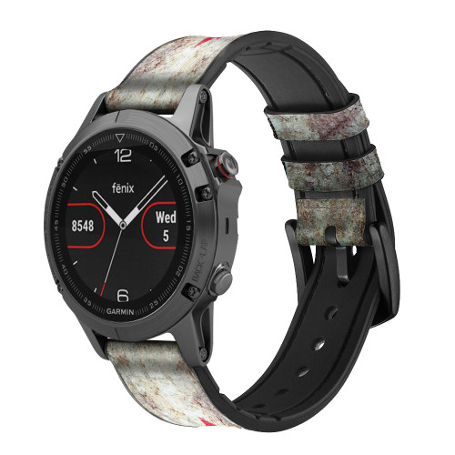CA0344 Canada Maple Leaf Flag Texture Cinturino in pelle e silicone Smartwatch per Garmin Smartwatch