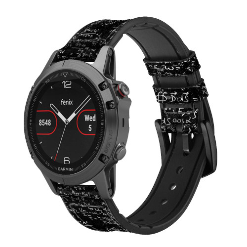 CA0376 Mathematics Physics Blackboard Equation Cinturino in pelle e silicone Smartwatch per Garmin Smartwatch