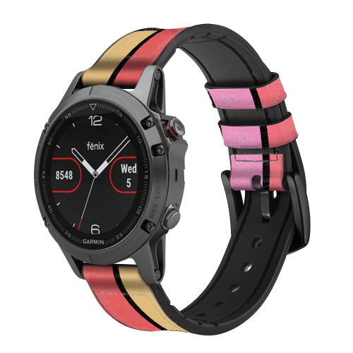 CA0443 Cheek Palette Color Cinturino in pelle e silicone Smartwatch per Garmin Smartwatch