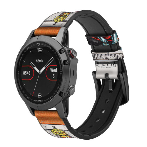 CA0450 Tarot Card The Emperor Cinturino in pelle e silicone Smartwatch per Garmin Smartwatch
