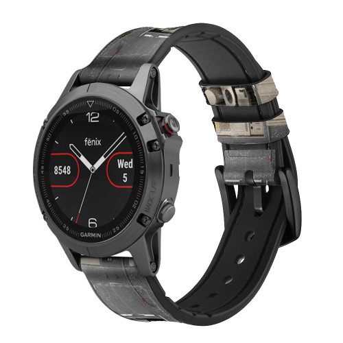 CA0453 Apollo Spacecraft Cinturino in pelle e silicone Smartwatch per Garmin Smartwatch