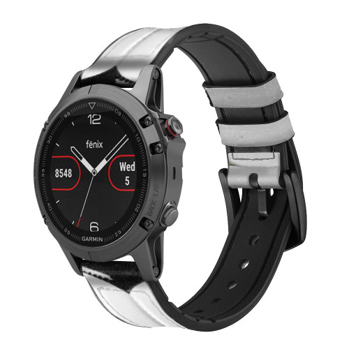 CA0529 Football Soccer Ball Cinturino in pelle e silicone Smartwatch per Garmin Smartwatch