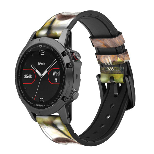 CA0581 Cute Baby Sloth Paint Cinturino in pelle e silicone Smartwatch per Garmin Smartwatch