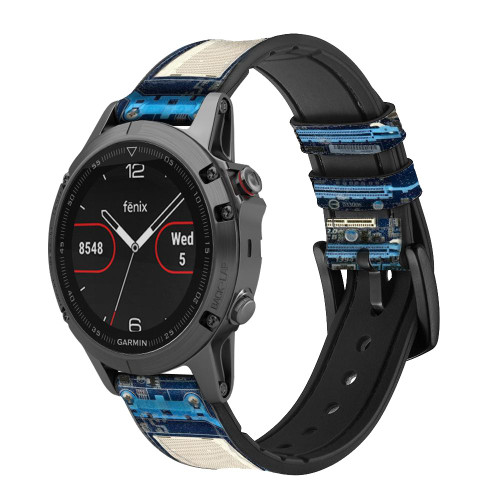 CA0593 Computer Motherboard Cinturino in pelle e silicone Smartwatch per Garmin Smartwatch