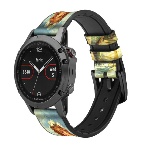 CA0603 Little Mermaid Painting Cinturino in pelle e silicone Smartwatch per Garmin Smartwatch