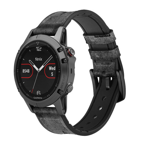 CA0744 Black Ace Spade Cinturino in pelle e silicone Smartwatch per Garmin Smartwatch