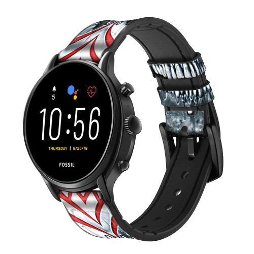 CA0024 Vampire Skull Tattoo Cinturino in pelle e silicone Smartwatch per Fossil Smartwatch