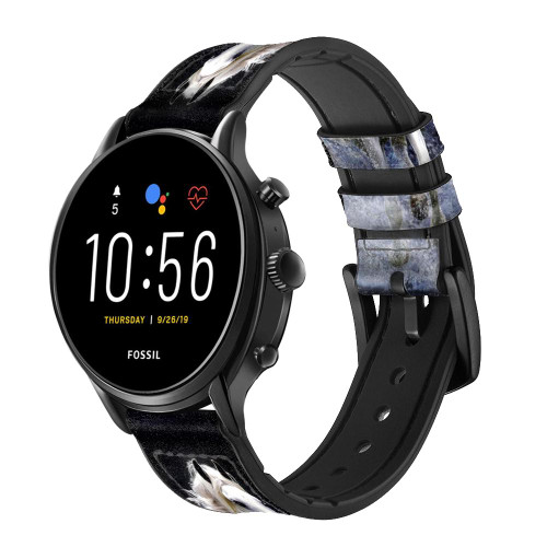 CA0030 White Horse Cinturino in pelle e silicone Smartwatch per Fossil Smartwatch