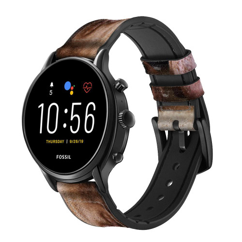 CA0062 PitBull Face Cinturino in pelle e silicone Smartwatch per Fossil Smartwatch
