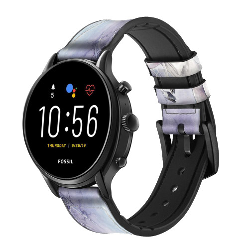 CA0155 White Horse Unicorn Cinturino in pelle e silicone Smartwatch per Fossil Smartwatch
