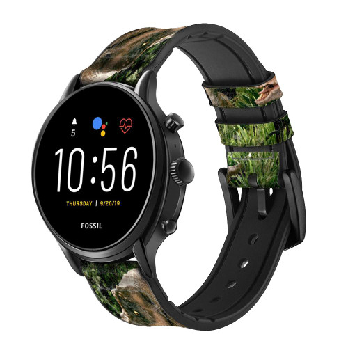 CA0167 Trex Raptor Dinosaur Cinturino in pelle e silicone Smartwatch per Fossil Smartwatch
