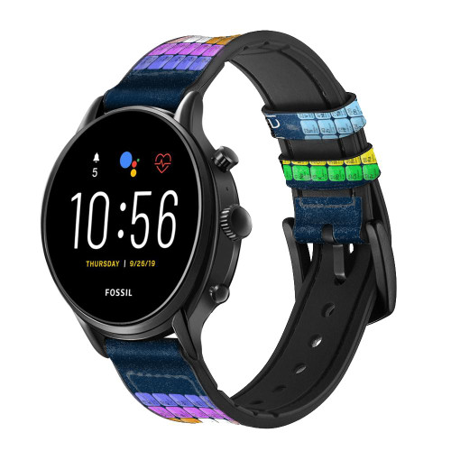 CA0206 Periodic Table Cinturino in pelle e silicone Smartwatch per Fossil Smartwatch