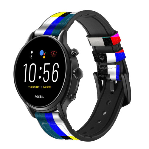 CA0275 No Signal TV Cinturino in pelle e silicone Smartwatch per Fossil Smartwatch