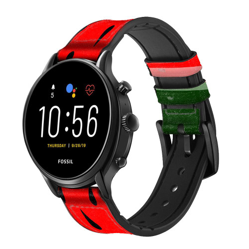 CA0304 Watermelon Cinturino in pelle e silicone Smartwatch per Fossil Smartwatch