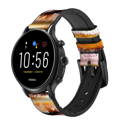 CA0316 Fancy Sweet Donuts Cinturino in pelle e silicone Smartwatch per Fossil Smartwatch