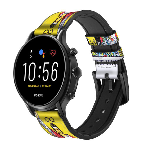 CA0449 Tarot Card The Magician Cinturino in pelle e silicone Smartwatch per Fossil Smartwatch