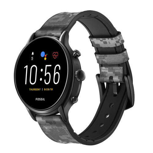CA0476 Army White Digital Camo Cinturino in pelle e silicone Smartwatch per Fossil Smartwatch