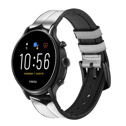 CA0529 Football Soccer Ball Cinturino in pelle e silicone Smartwatch per Fossil Smartwatch