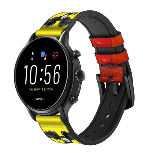 CA0539 Ecuador Flag Cinturino in pelle e silicone Smartwatch per Fossil Smartwatch