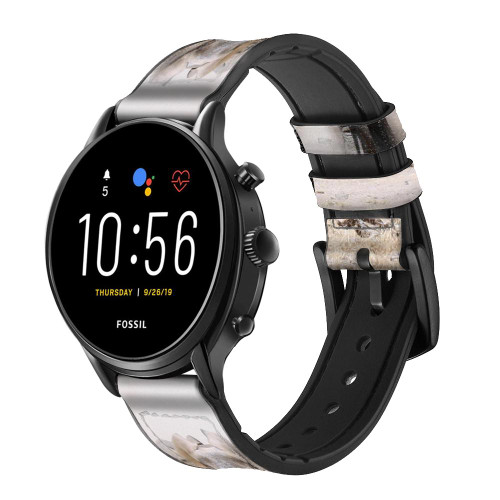 CA0582 African Elephant Cinturino in pelle e silicone Smartwatch per Fossil Smartwatch