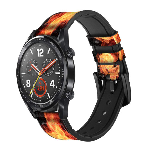 CA0057 Music Note Burn Cinturino in pelle e silicone Smartwatch per Wristwatch Smartwatch
