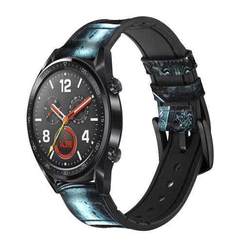 CA0095 Skull Soldier Zombie Cinturino in pelle e silicone Smartwatch per Wristwatch Smartwatch