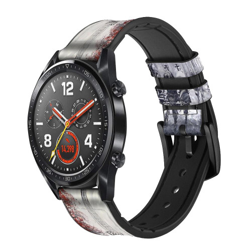 CA0161 Eiffel Painting of Paris Cinturino in pelle e silicone Smartwatch per Wristwatch Smartwatch