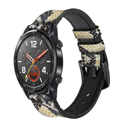 CA0412 Snake Skin Texture Graphic Printed Cinturino in pelle e silicone Smartwatch per Wristwatch Smartwatch