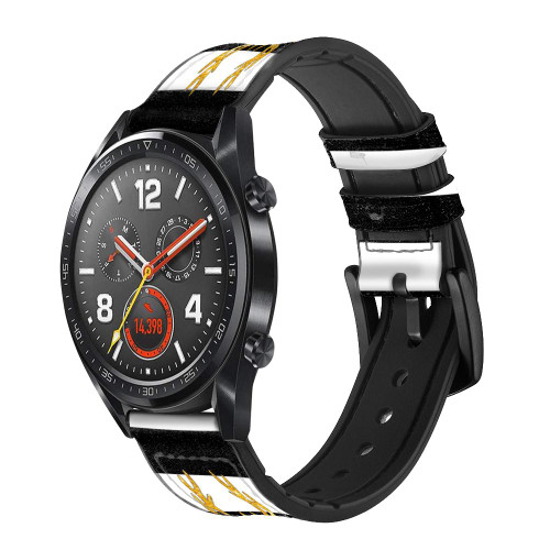 CA0442 Black and White Striped Deer Gold Sparkles Cinturino in pelle e silicone Smartwatch per Wristwatch Smartwatch