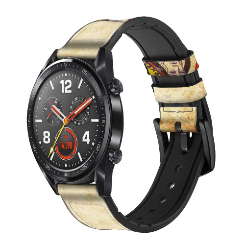 CA0459 Poker Card Queen Hearts Cinturino in pelle e silicone Smartwatch per Wristwatch Smartwatch