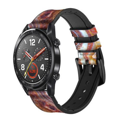 CA0546 Colored Marble Texture Printed Cinturino in pelle e silicone Smartwatch per Wristwatch Smartwatch
