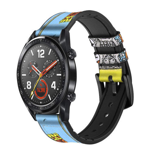 CA0564 Tarot Card Queen of Swords Cinturino in pelle e silicone Smartwatch per Wristwatch Smartwatch