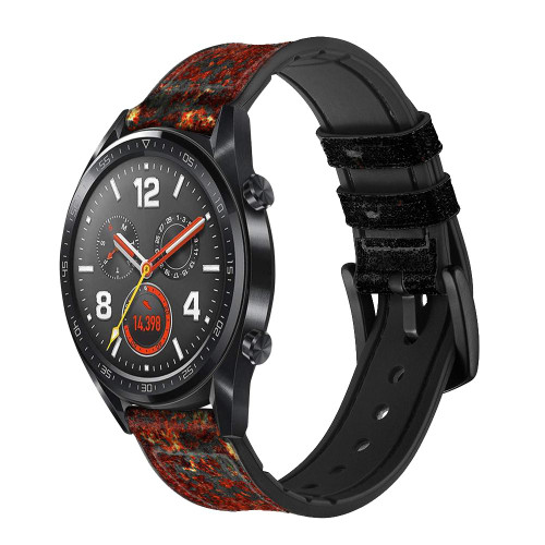 CA0566 Rusted Metal Texture Graphic Cinturino in pelle e silicone Smartwatch per Wristwatch Smartwatch