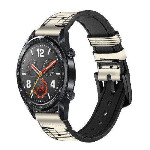 CA0570 Music Sheet Cinturino in pelle e silicone Smartwatch per Wristwatch Smartwatch
