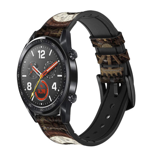 CA0624 Steampunk Clock Gears Cinturino in pelle e silicone Smartwatch per Wristwatch Smartwatch