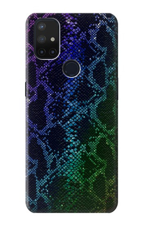 S3366 Rainbow Python Skin Graphic Print Case Cover Custodia per OnePlus Nord N10 5G