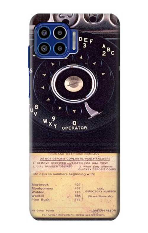 S0086 Payphone Vintage Case Cover Custodia per Motorola One 5G