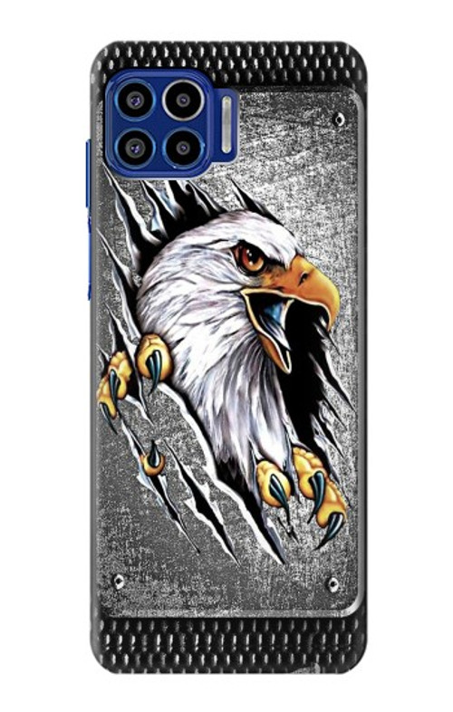 S0855 Eagle Metal Case Cover Custodia per Motorola One 5G