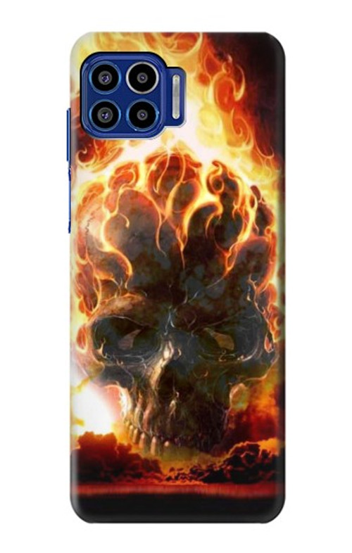 S0863 Hell Fire Skull Case Cover Custodia per Motorola One 5G