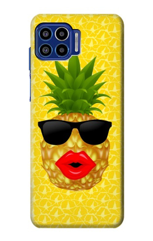S2443 Funny Pineapple Sunglasses Kiss Case Cover Custodia per Motorola One 5G