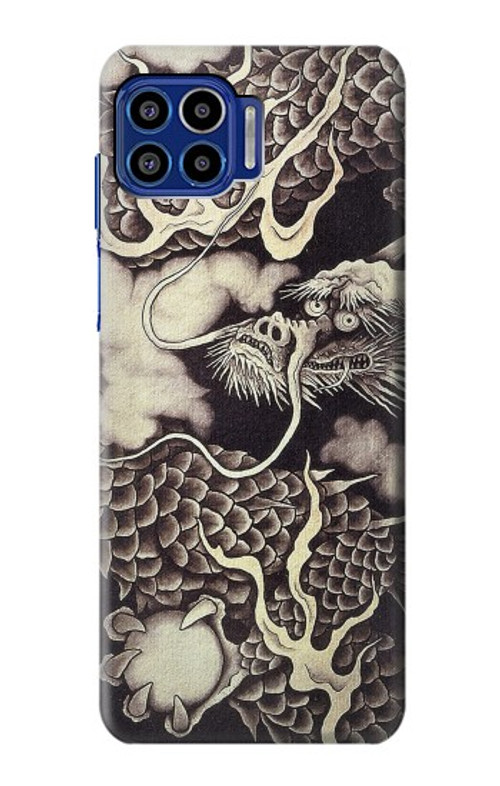 S2719 Japan Painting Dragon Case Cover Custodia per Motorola One 5G S2719 Japan Painting Dragon Case Cover Custodia per Motorola One 5G