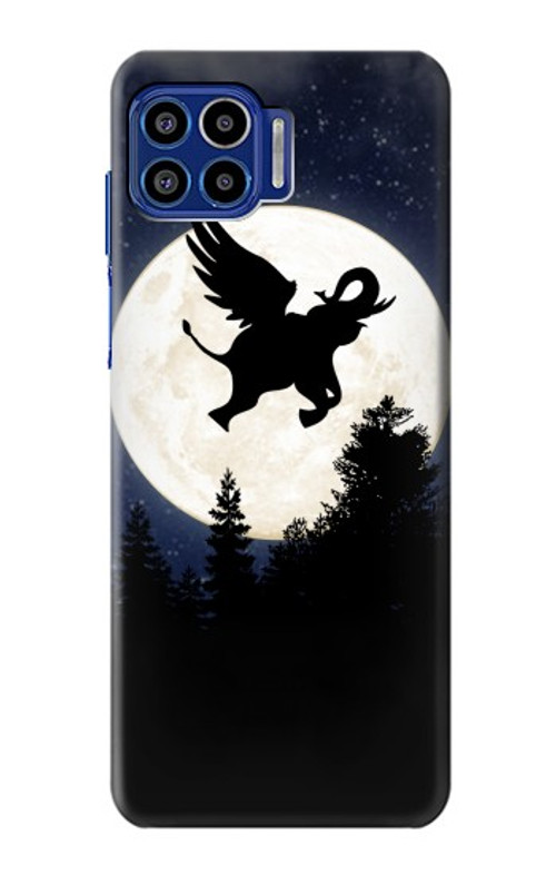 S3323 Flying Elephant Full Moon Night Case Cover Custodia per Motorola One 5G S3323 Flying Elephant Full Moon Night Case Cover Custodia per Motorola One 5G