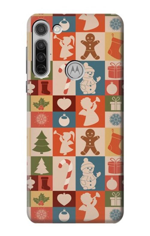 S2854 Cute Xmas Pattern Case Cover Custodia per Motorola Moto G8