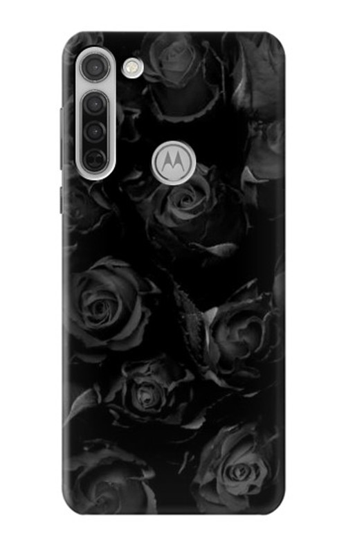 S3153 Black Roses Case Cover Custodia per Motorola Moto G8