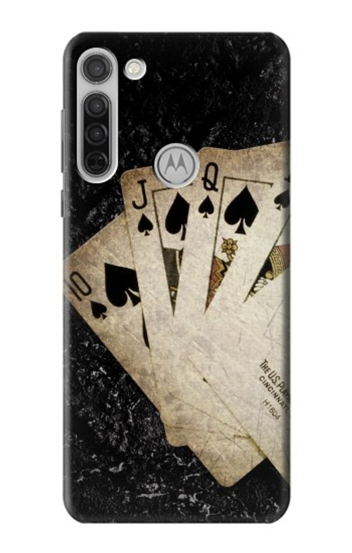 S3231 Vintage Royal Straight Flush Cards Case Cover Custodia per Motorola Moto G8