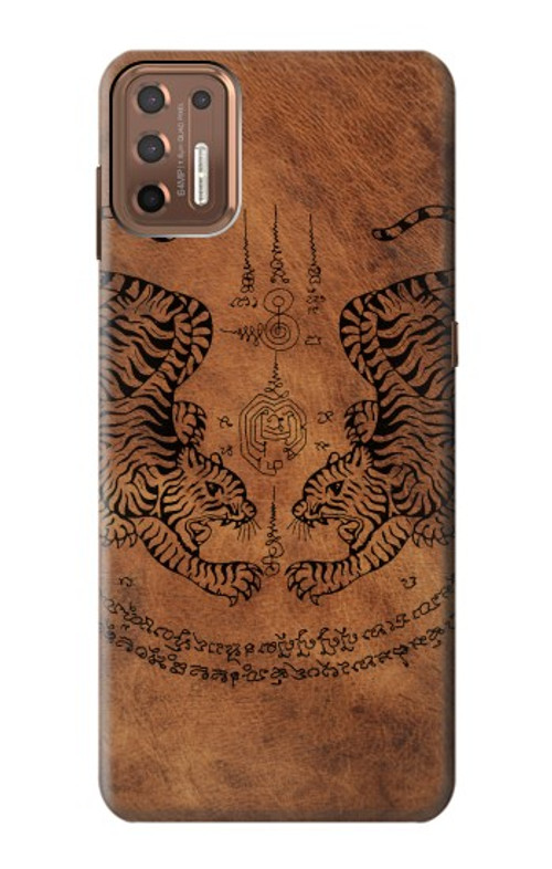 S3209 Sak Yant Twin Tiger Case Cover Custodia per Motorola Moto G9 Plus