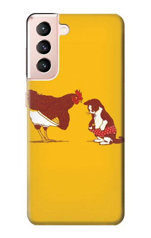S1093 Rooster and Cat Joke Case Cover Custodia per Samsung Galaxy S21 5G