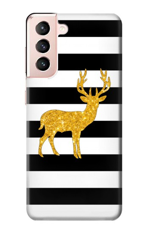 S2794 Black and White Striped Deer Gold Sparkles Case Cover Custodia per Samsung Galaxy S21 5G S2794 Black and White Striped Deer Gold Sparkles Case Cover Custodia per Samsung Galaxy S21 5G