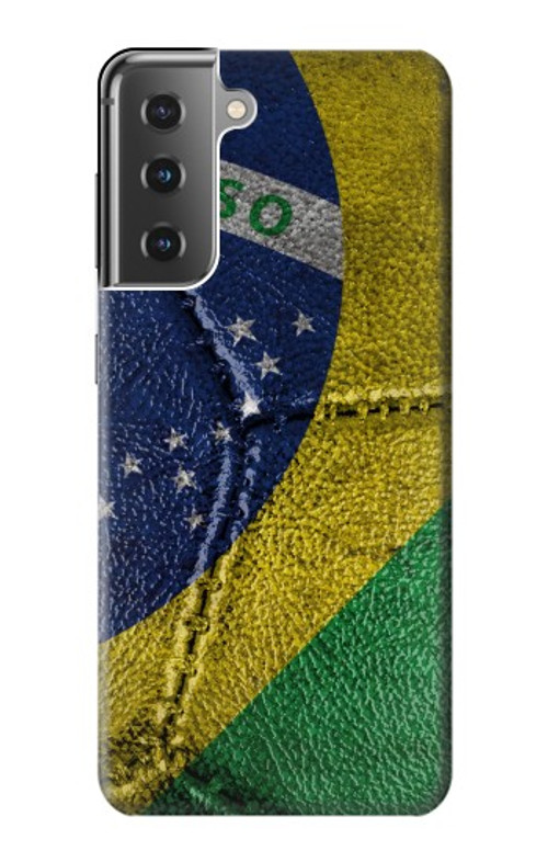 S3297 Brazil Flag Vintage Football Graphic Case Cover Custodia per Samsung Galaxy S21 Plus 5G, Galaxy S21+ 5G